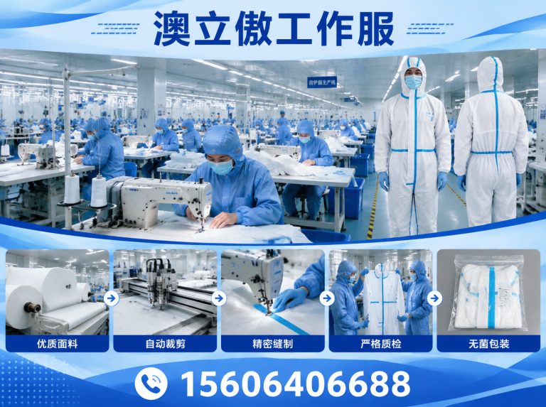 钢城区防护服生产展示图